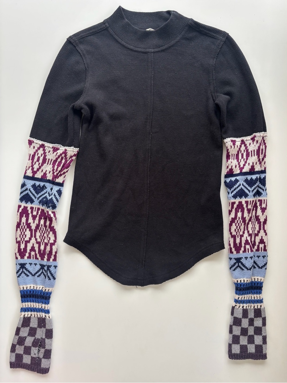 FREE PEOPLE GORGEOUS THERMAL CUFF SWEATER TOP
